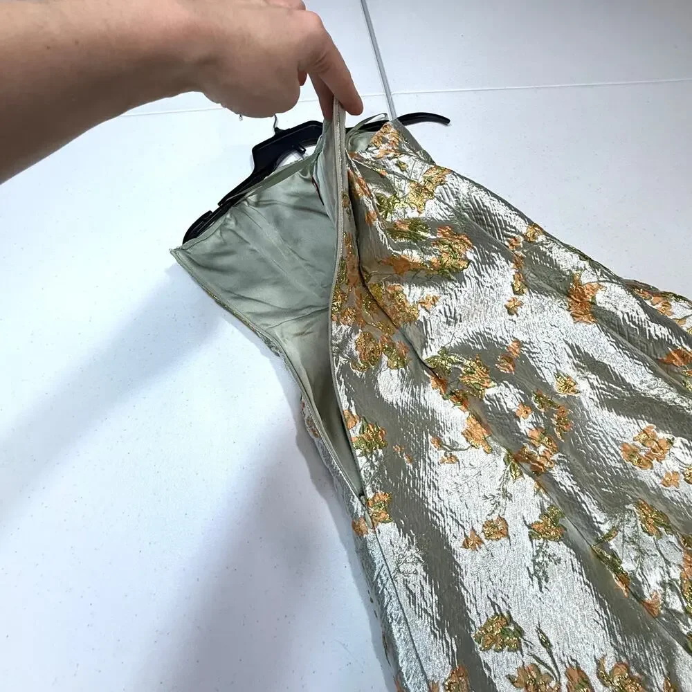 Staud Kennedy jacquard metalic floral midi dress Size 0 - Picture 12 of 12